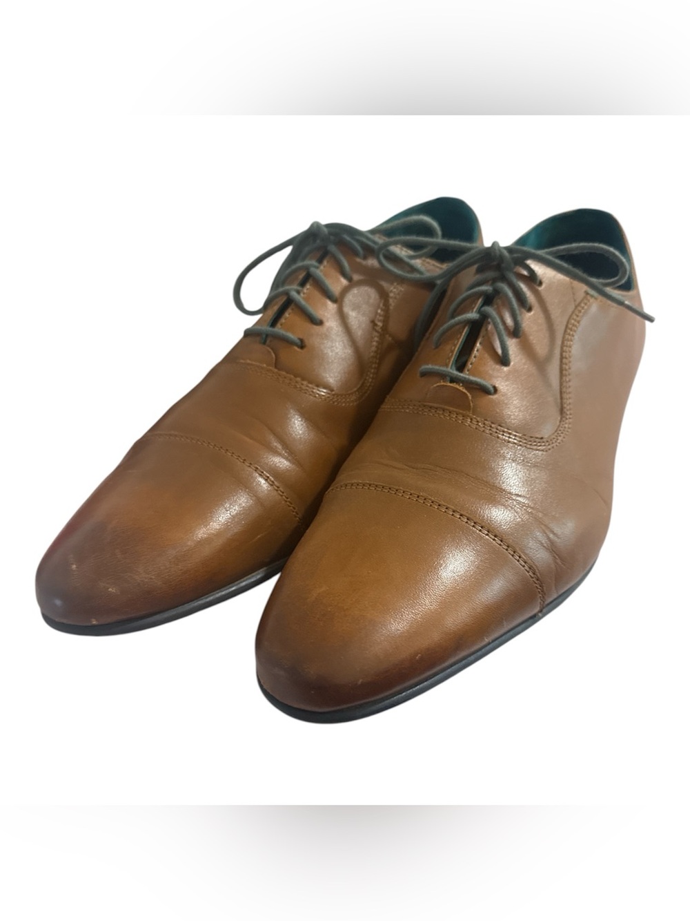 Ted Baker London Karney Tan Leather Cap-Toe Oxford Dress Shoes - Men's Size 12